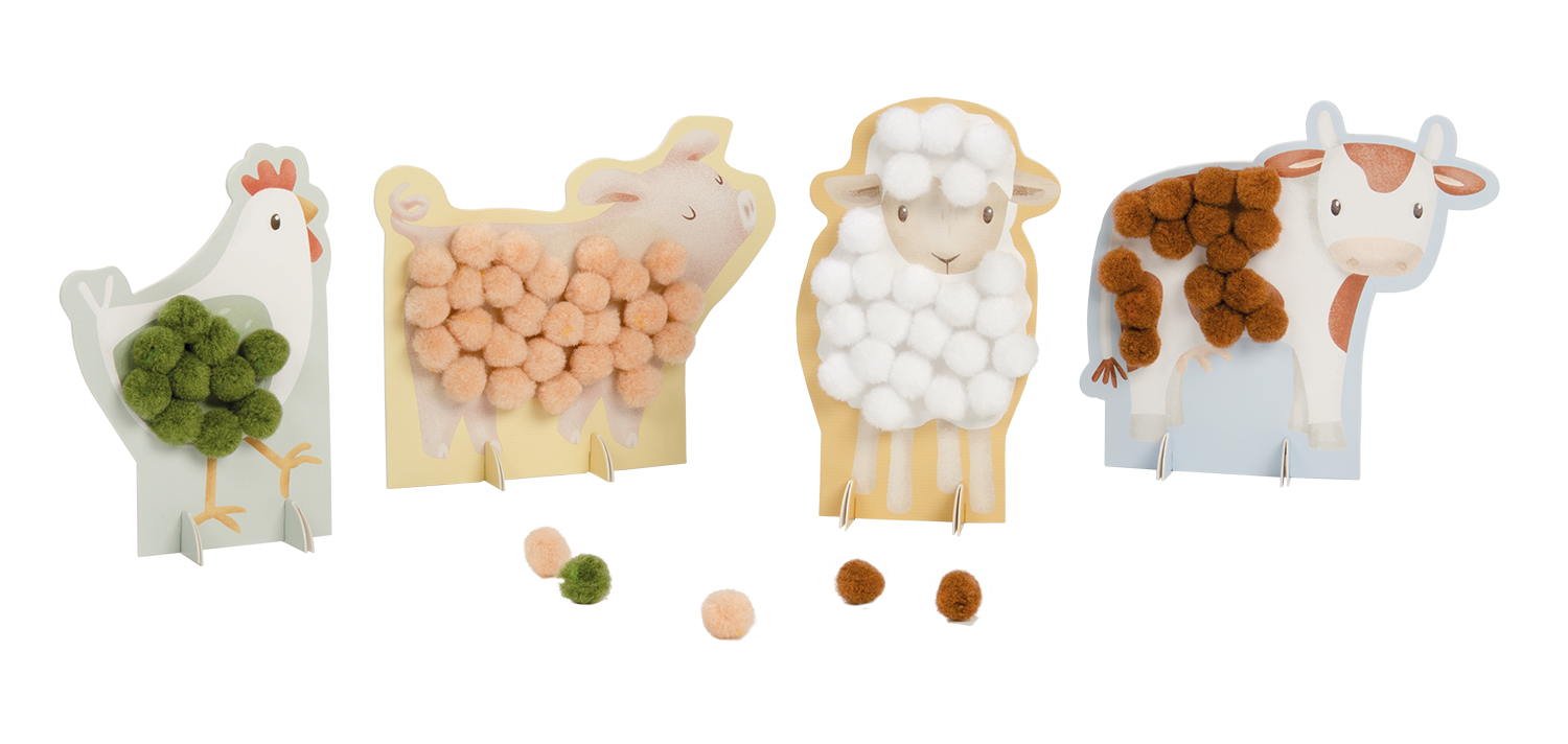 Bastelset Pompon Karten - Little Farm Bastelset Pompon Karten - Little Farm