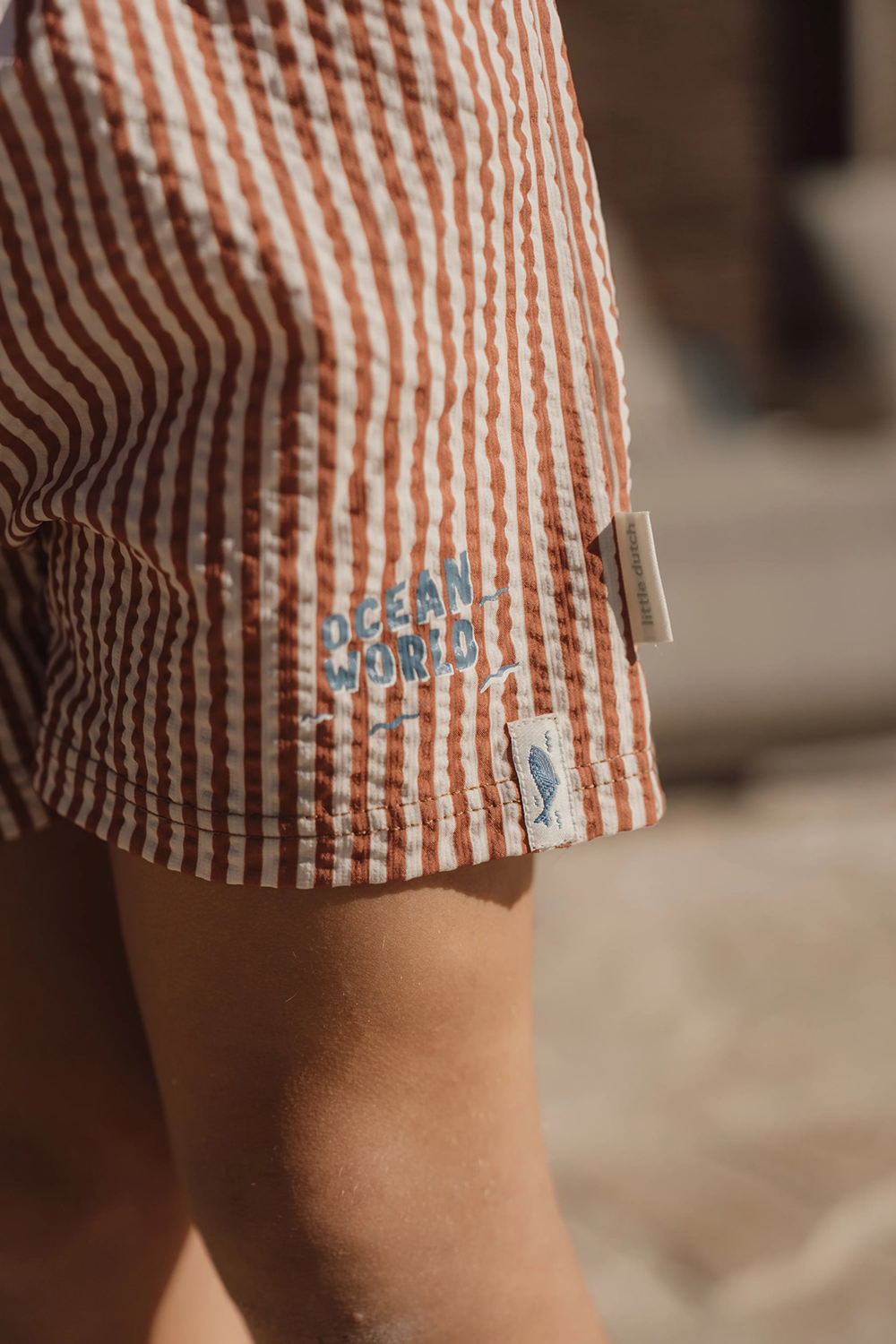 Badehose / Badeshorts - Brown Stripes braun / weiß (Gr. 62/68)