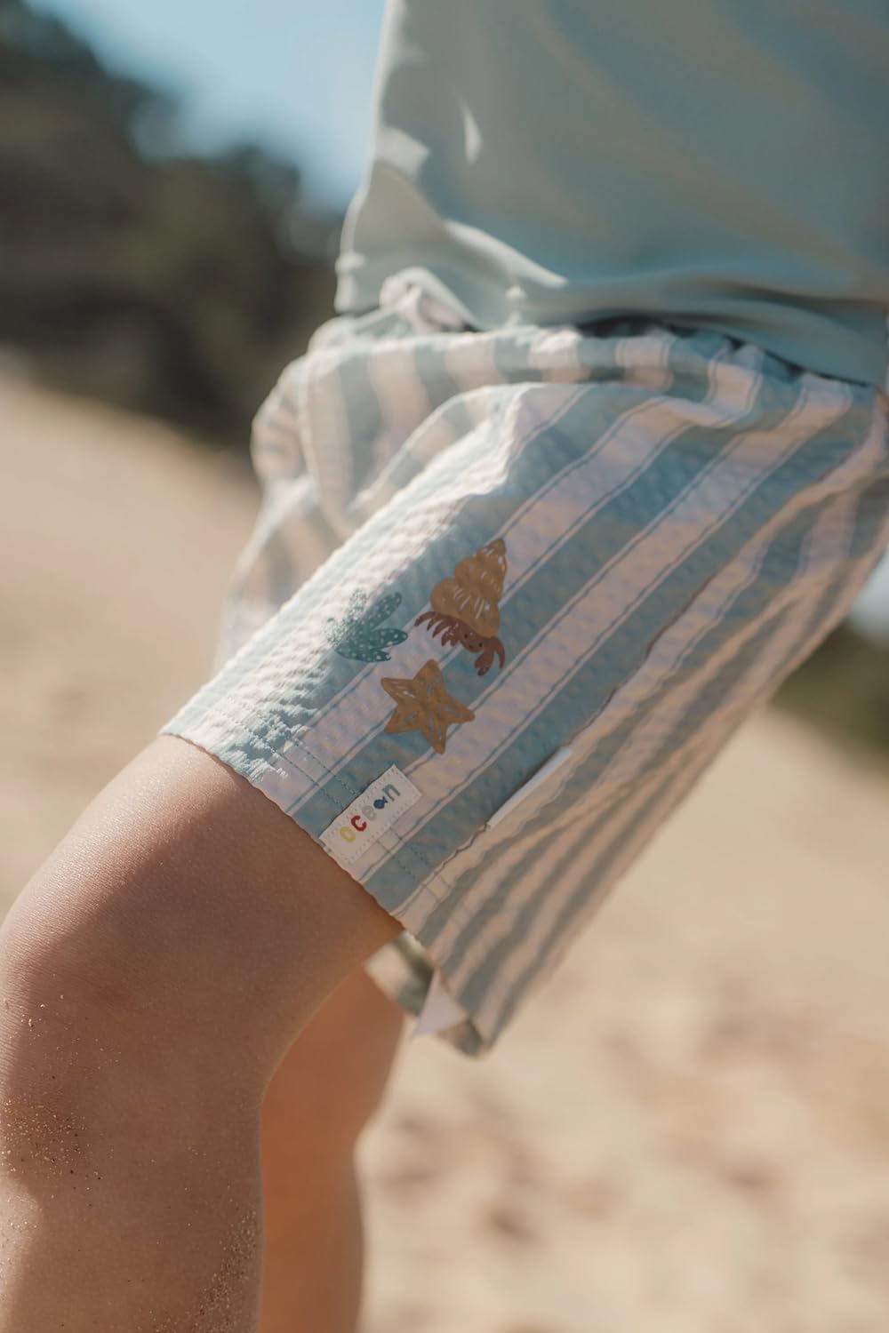 Badehose / Badeshorts - Ocean Surf Stripes grün / weiß (Gr. 98/104)