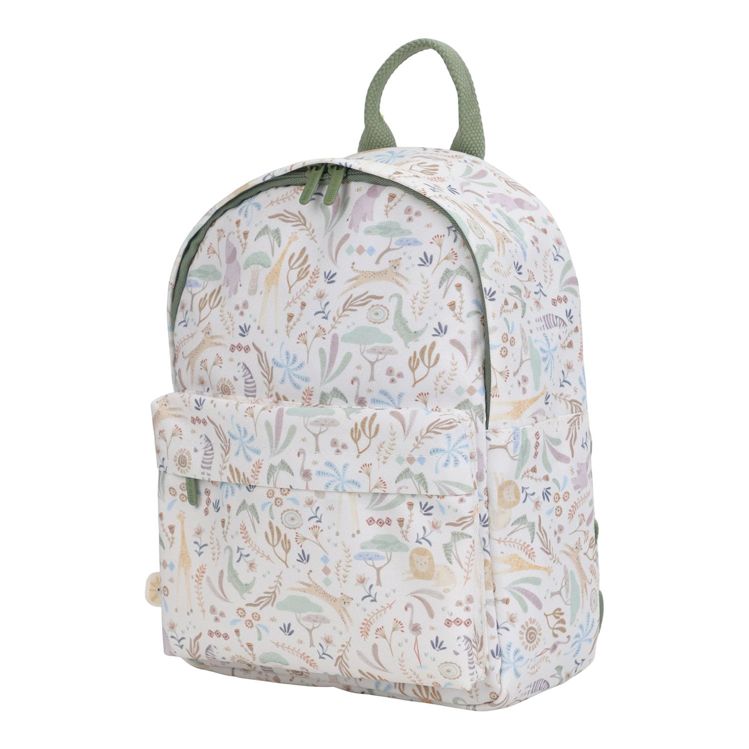 Kinderrucksack Tiere - Safari Friends weiß / grün