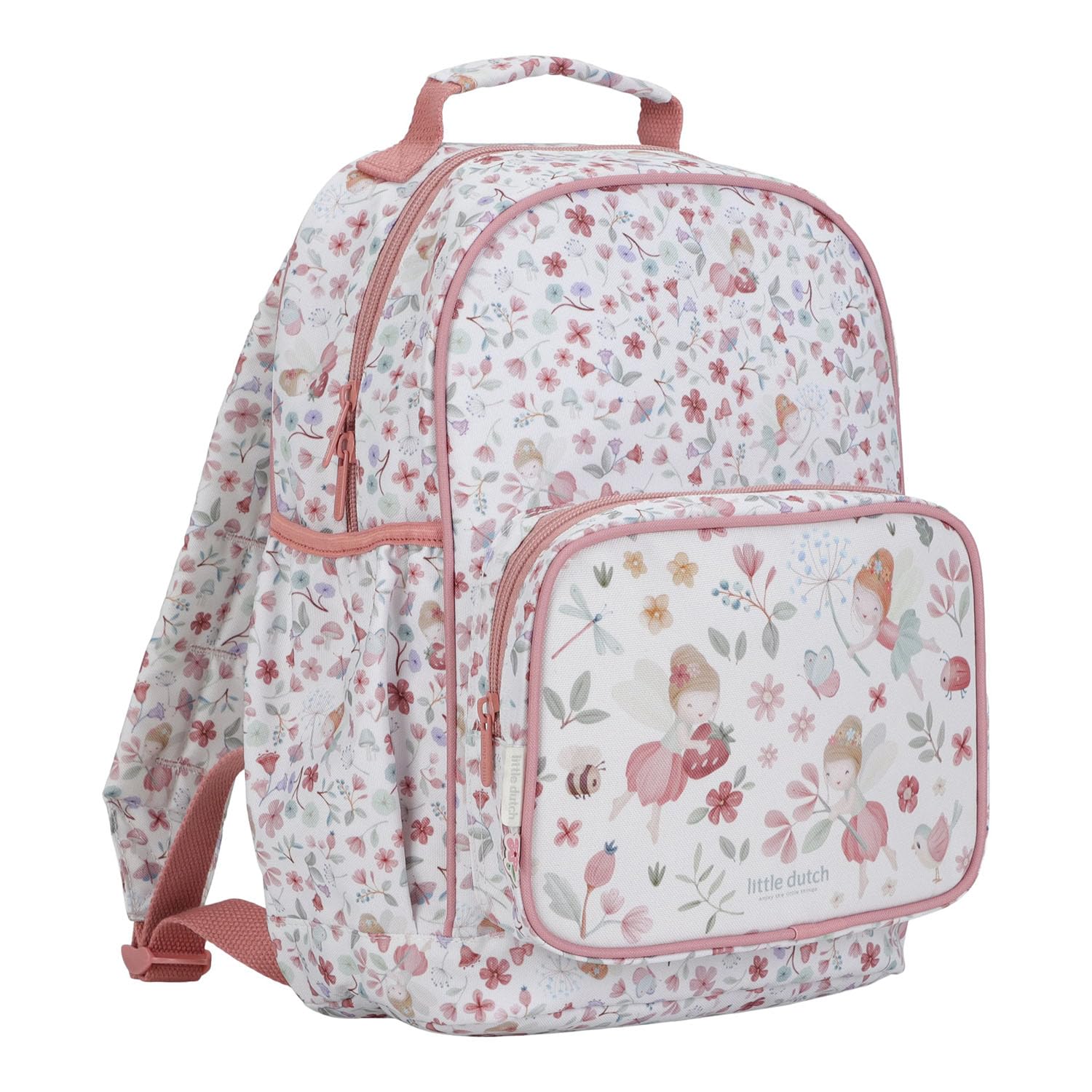 Kinderrucksack groß - Fairy Garden weiß / rosa