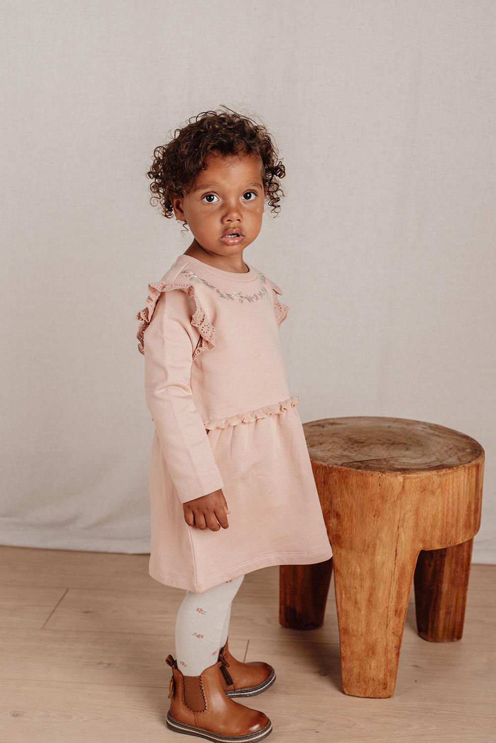 Kleid langärmlig - Little Farm soft rose (Gr. 86)
