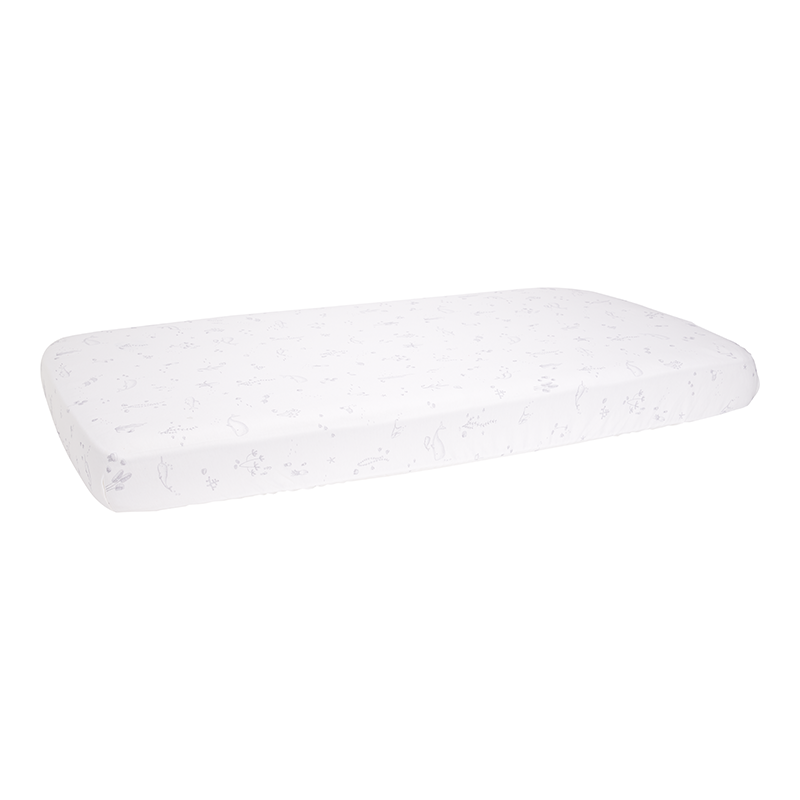 Spannbetttuch für Babywiege Ocean weiß (40x80 cm)