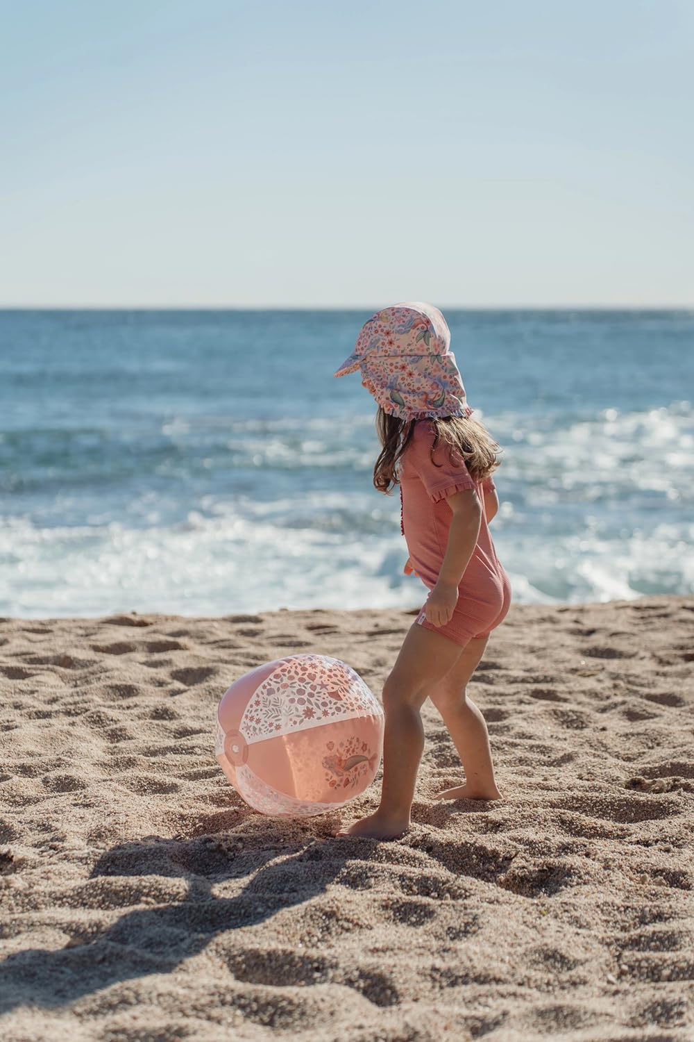Sonnenhut mit Nackenschutz - Dreamy Mermaid rosa (Gr. 1-2 Jahre)
