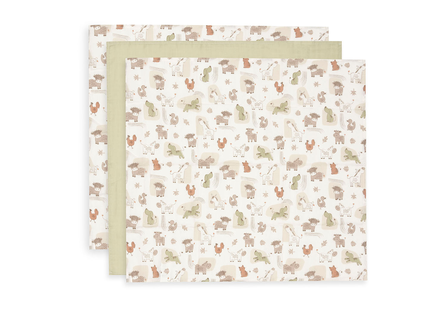 Mulltücher 3er Set - Barn Buddies (70x70 cm)