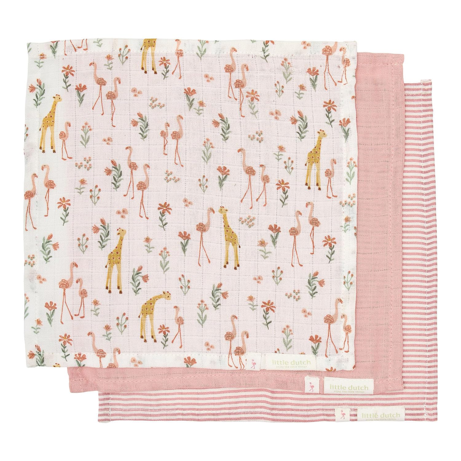 Spucktücher Mundtücher 3er Set Blooming Safari - Safari Friends (25x25 cm)