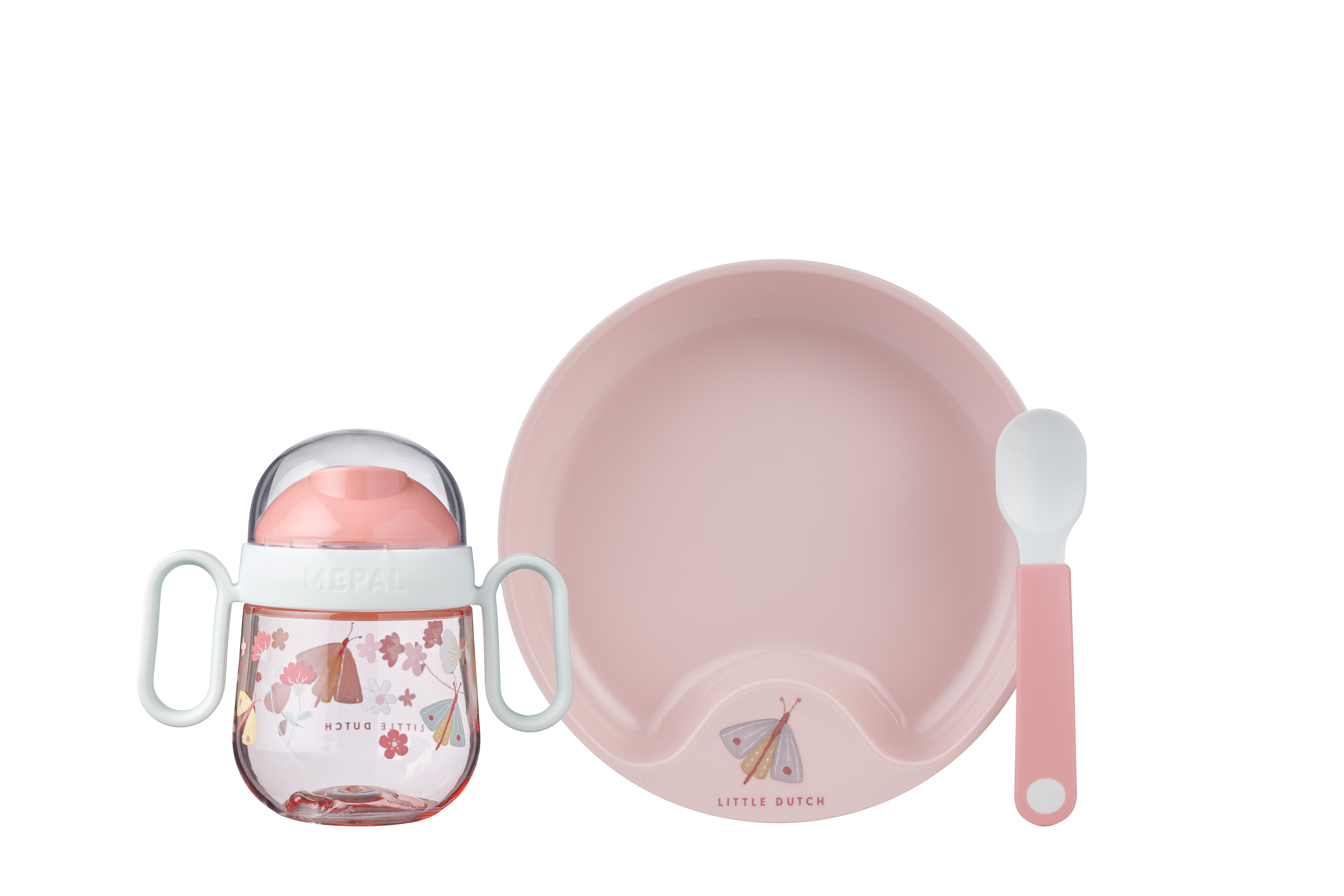 Babygeschirr Set 3-teilig - Flowers & Butterflies  Babygeschirr Set 3-teilig - Flowers & Butterflies