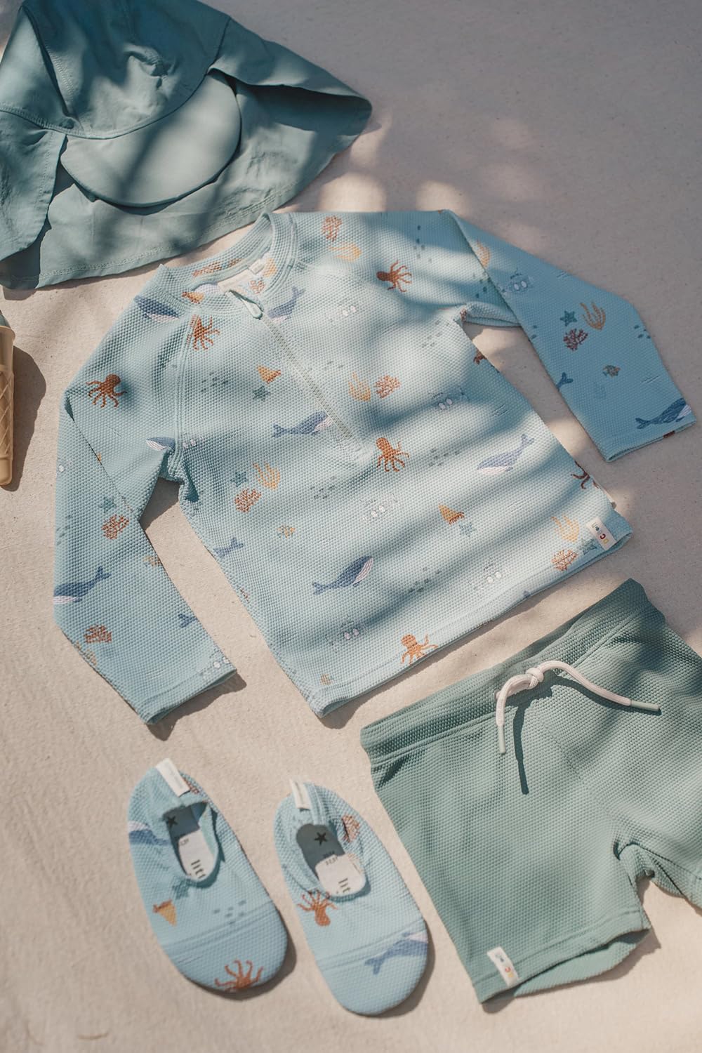 Sonnenhut mit Nackenschutz - Ocean Green grün (Gr. 1-2 Jahre)