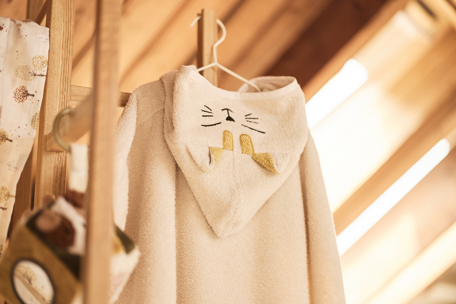 Badeponcho Katze Charlie - Tiny Park beige