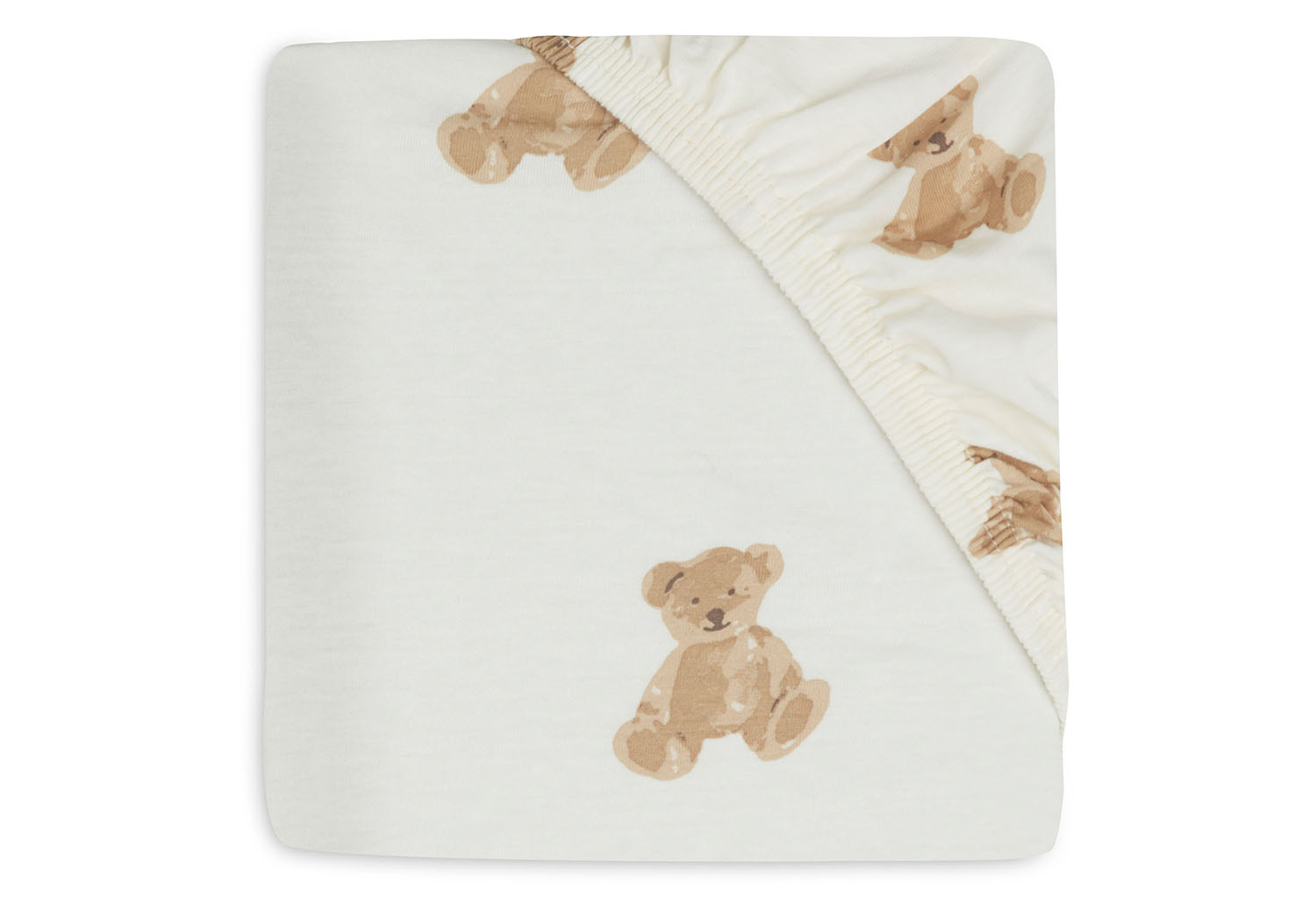 Spannbettlaken für Babybett Teddybär weiß (60x120 cm)