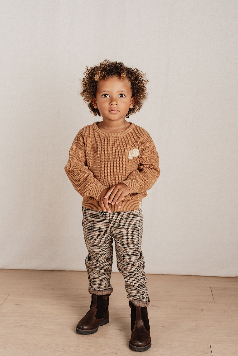 Long Sleeve Shirt / Pullover Strick - Little Farm braun (Gr. 92)