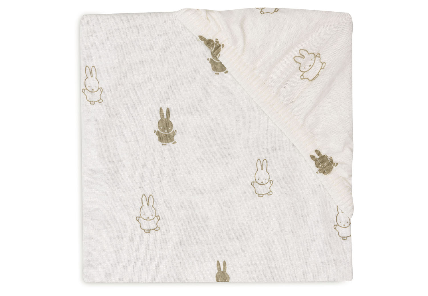 Spannbettlaken für Babybett - Happy Miffy olive (60x120 cm) Spannbettlaken für Babybett - Happy Miffy olive (60x120 cm)