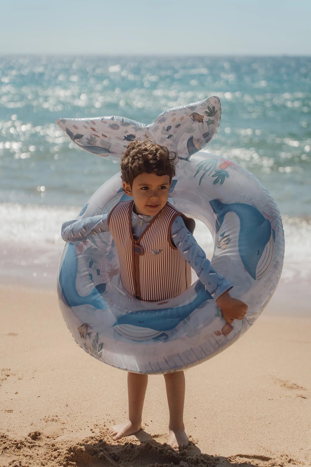 Schwimmanzug langarm Wal - Ocean Splash blau (Gr. 62/68)