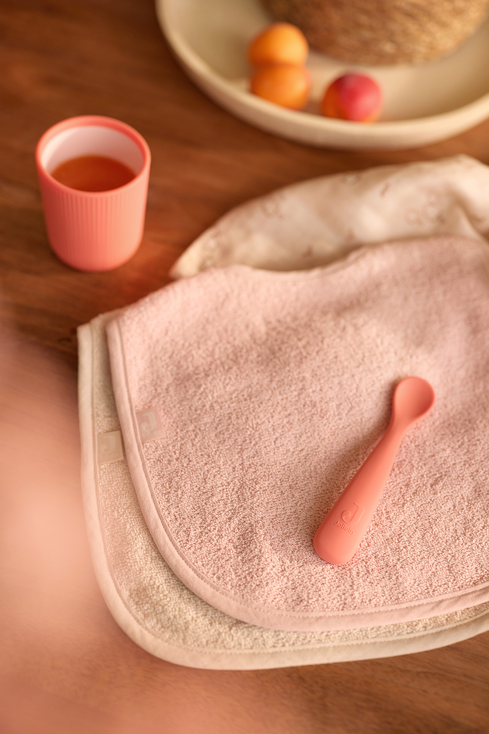 Lätzchen Frottee 2er Set  - Silk Rose / Sand - rosa / beige