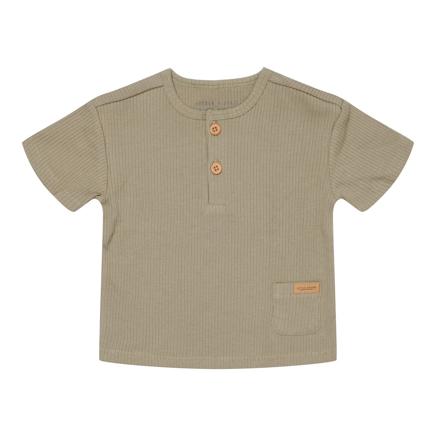 T-Shirt Rippe mit Tasche olive (Gr. 80)