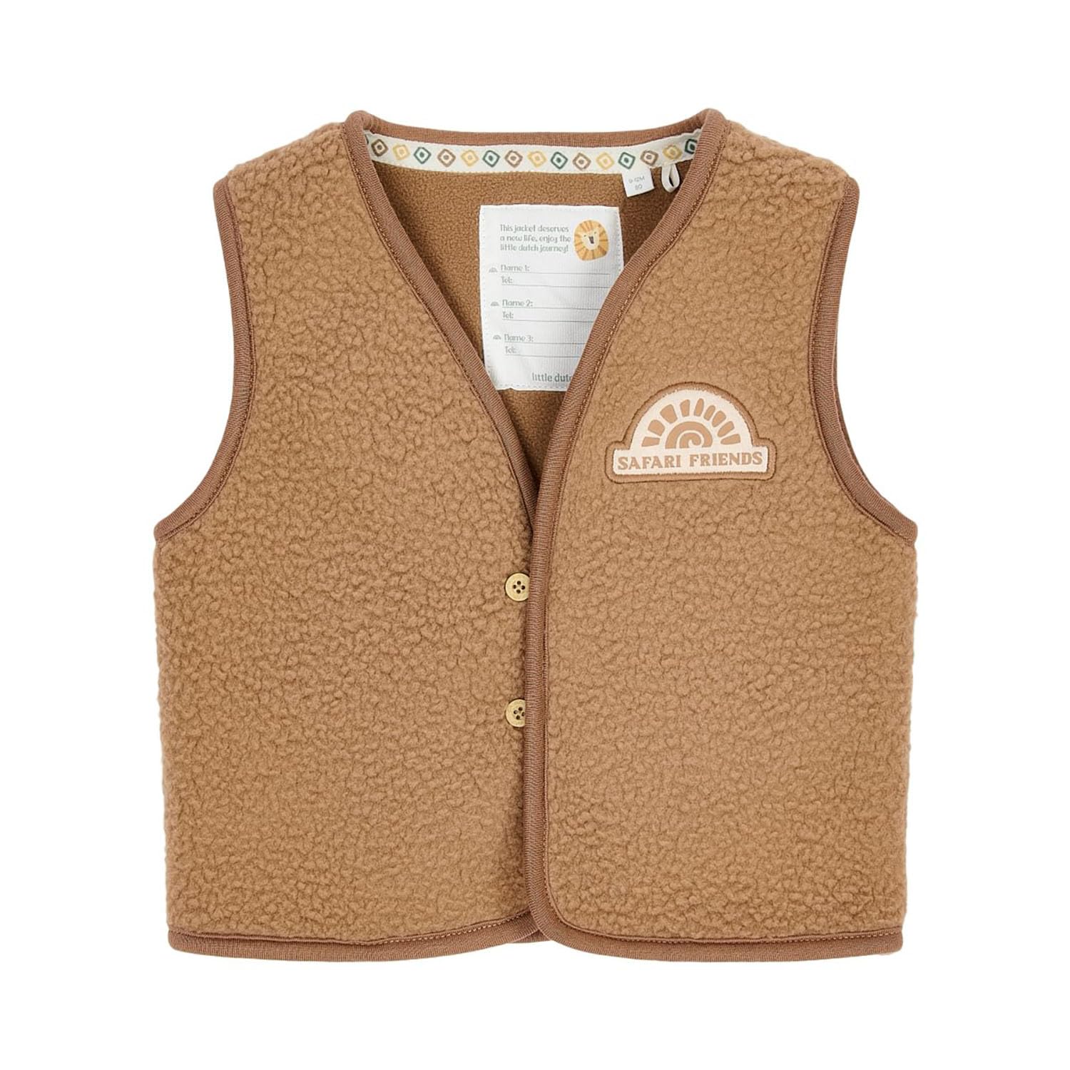 Weste Teddyfell Mudstone - Safari Friends braun (Gr. 104)