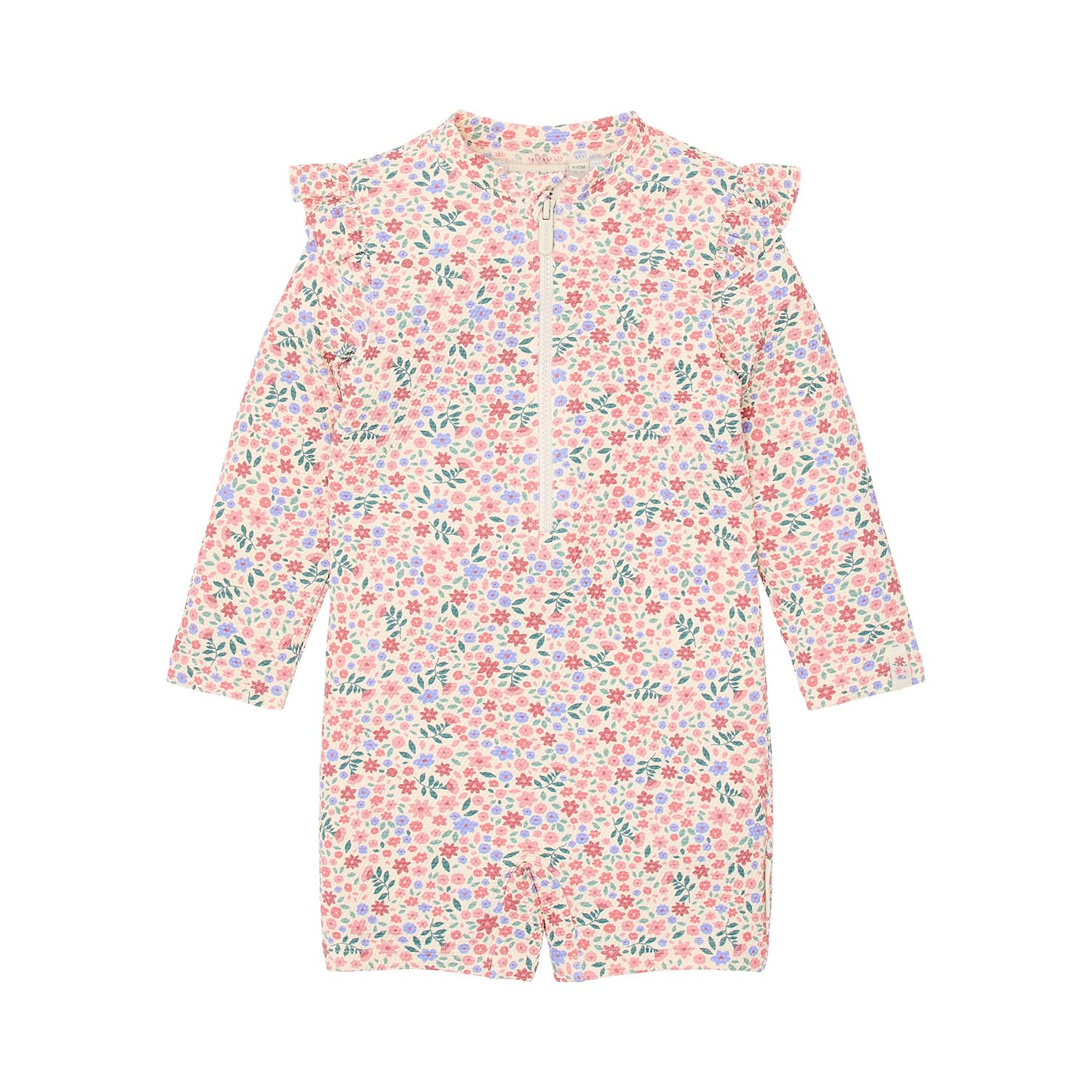 Schwimmanzug mit Rüschen langarm - Dreamy Flowerfield rosa (Gr. 74/80)