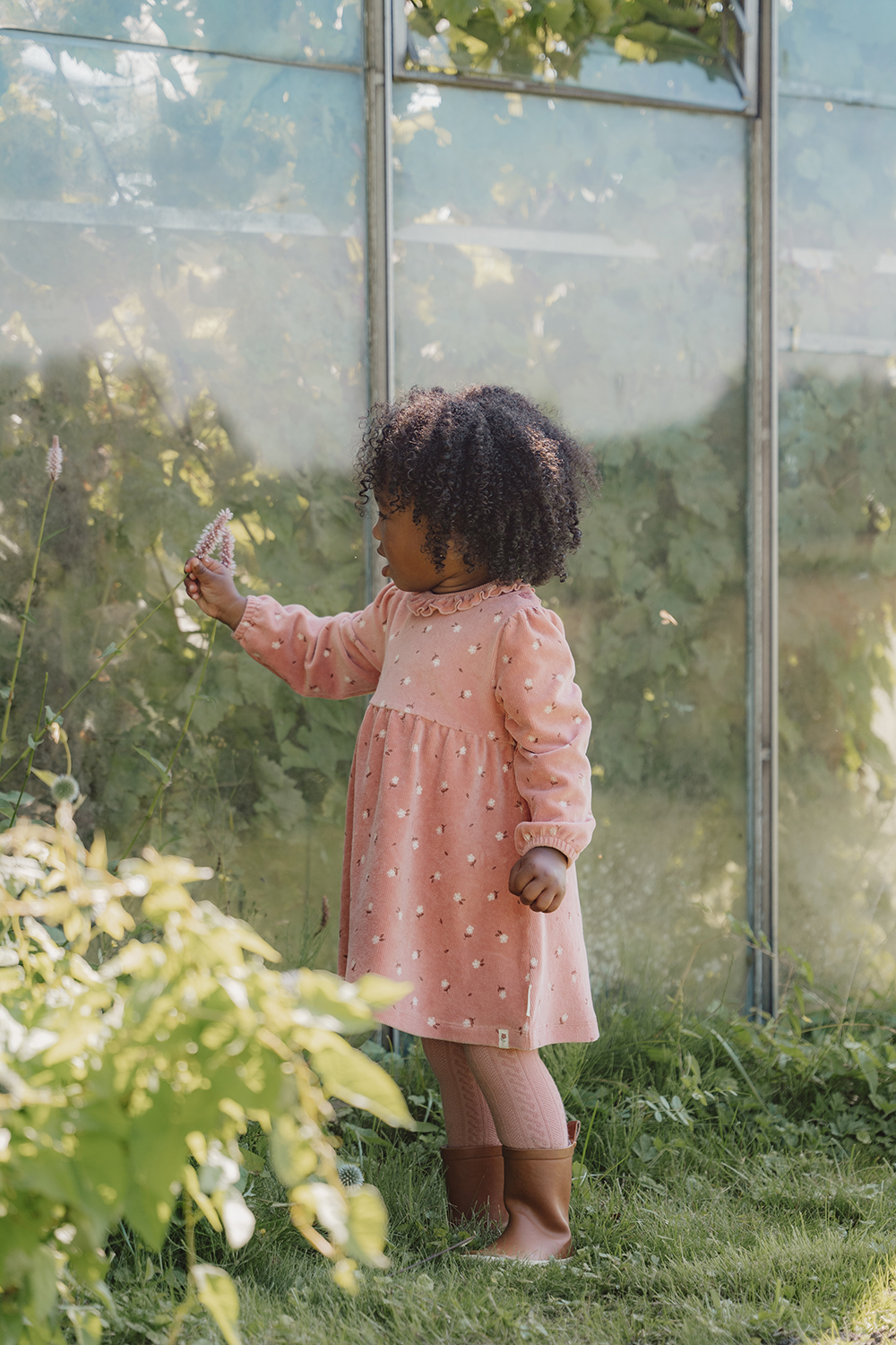 Kleid langärmlig Flowers - Little Farm warm rose (Gr. 104)