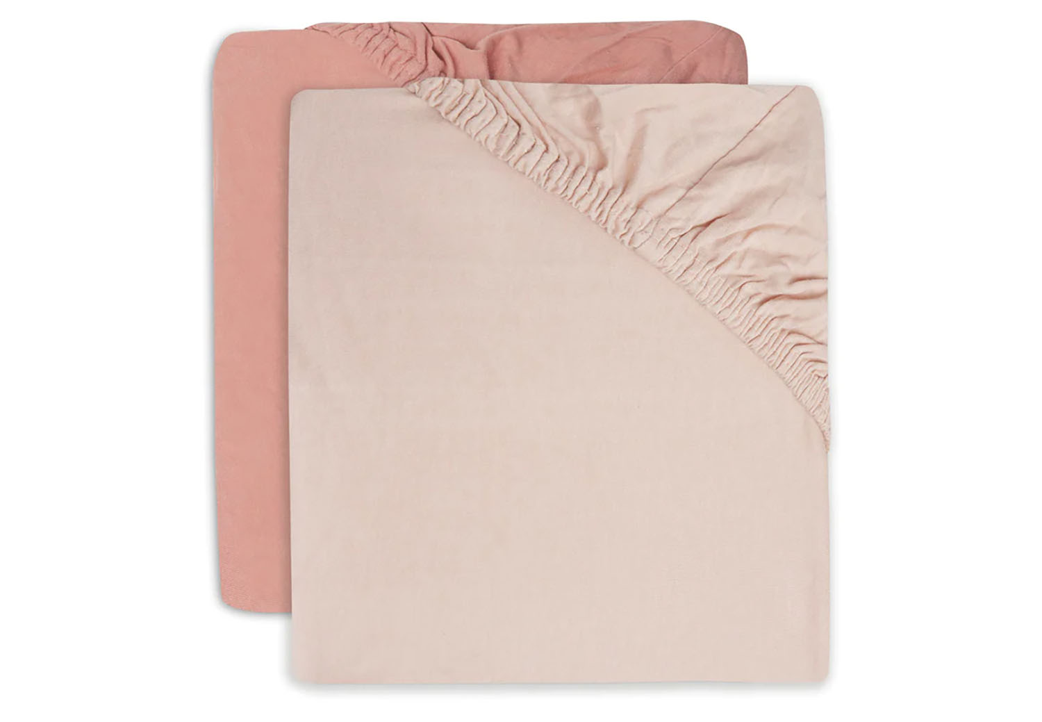 Spannbettlaken für Babybett 2er Set Jersey rosa / rosewood (60x120 cm)
