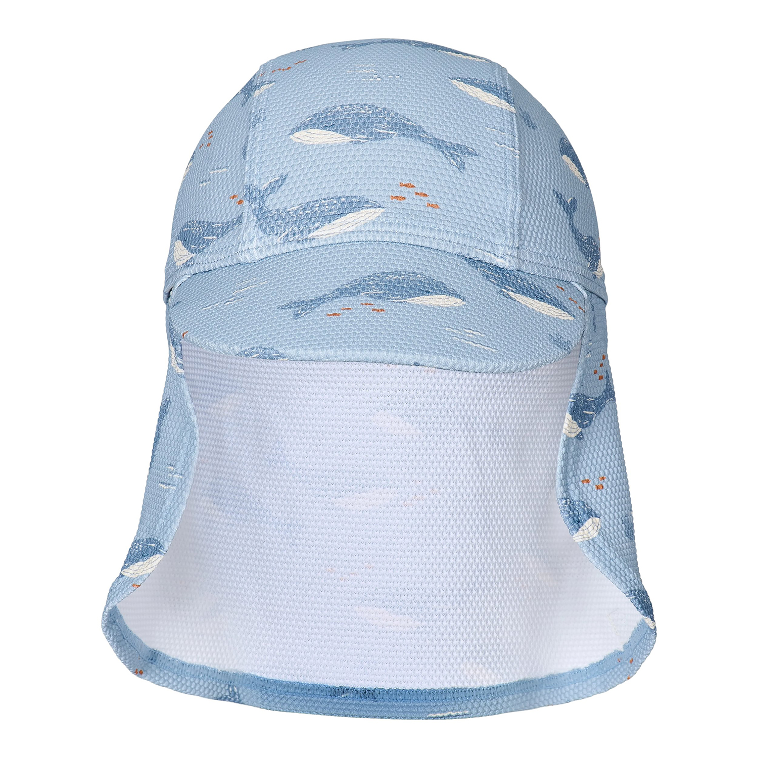 Sonnenhut mit Nackenschutz - Ocean Splash blau (Gr. 0-12 Monate)