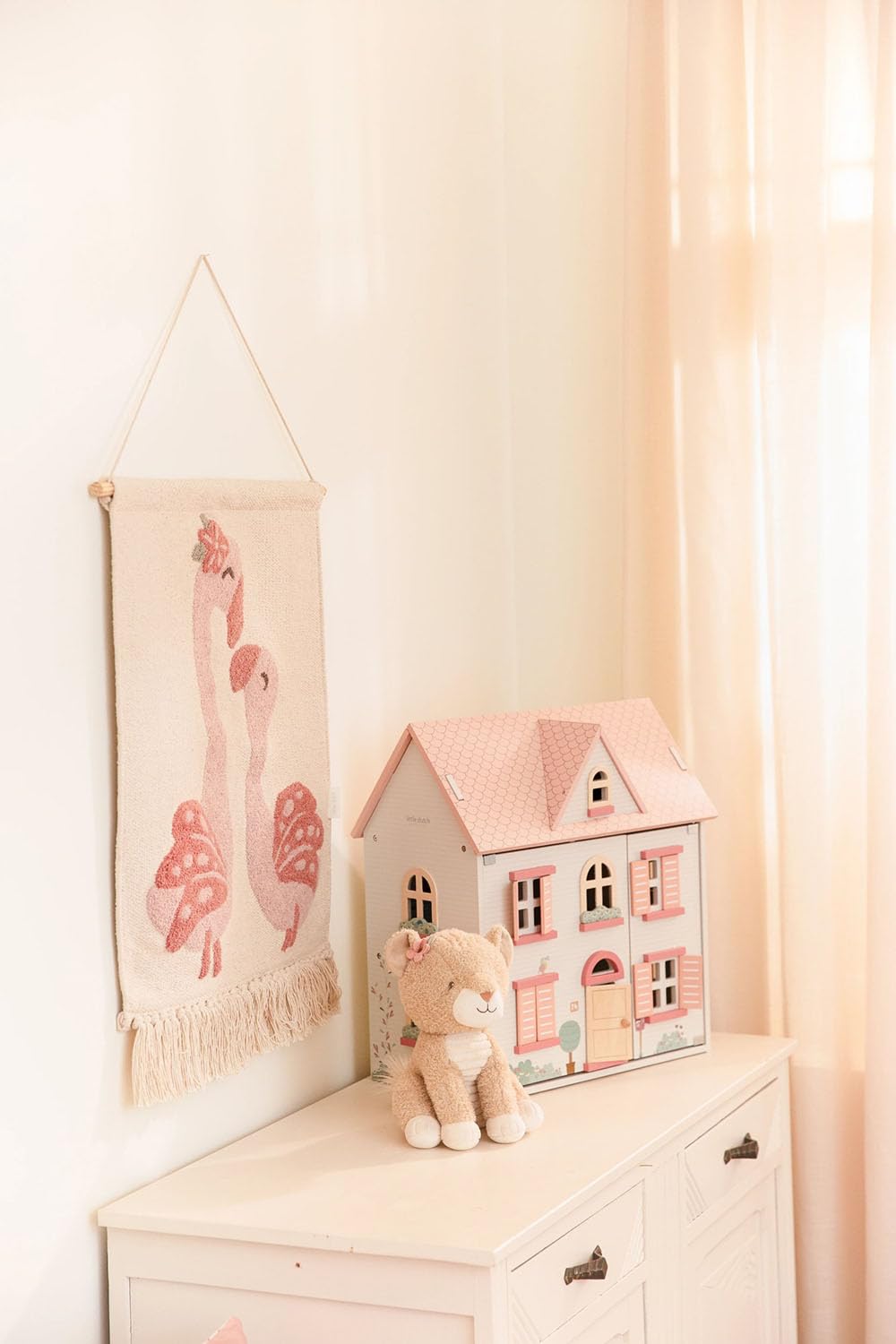 Wandteppich Flamingo Blooming Safari - Safari Friends rosa