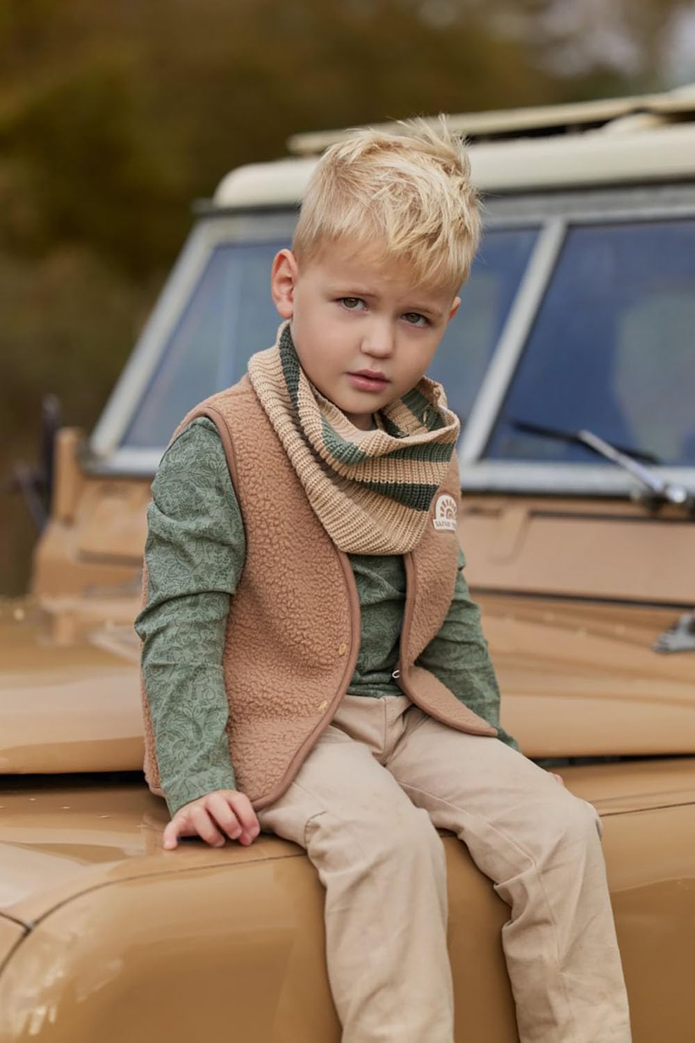 Weste Teddyfell Mudstone - Safari Friends braun (Gr. 74)