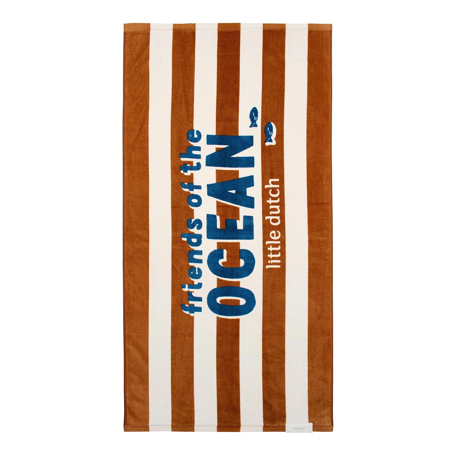 Handtuch / Strandhandtuch - Ocean Brown Stripes braun / weiß (60x120 cm)