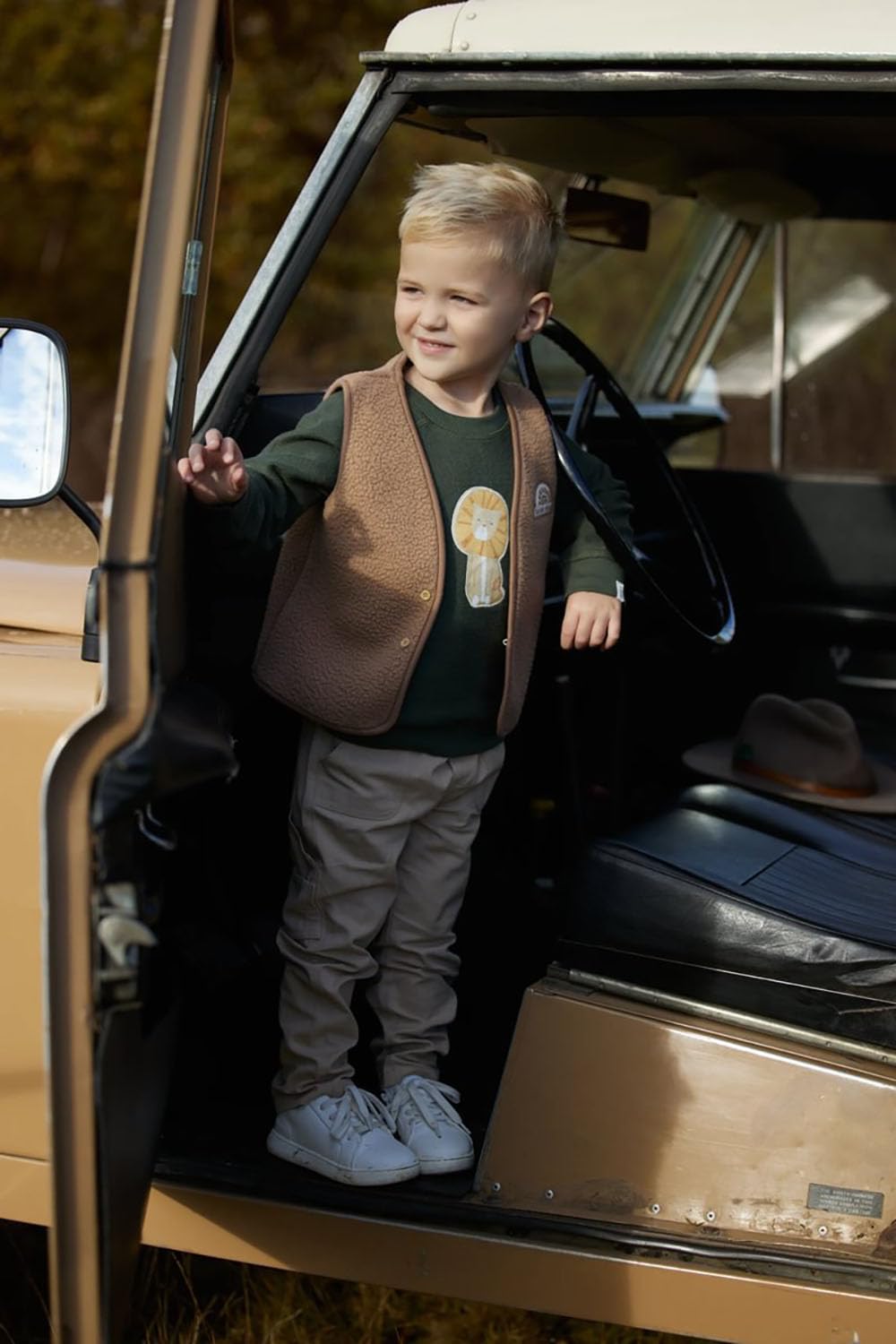 Weste Teddyfell Mudstone - Safari Friends braun (Gr. 74)