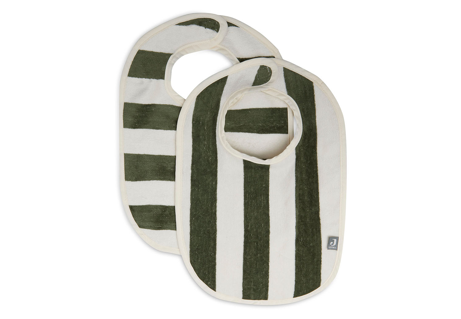 Lätzchen Stripe Frottee 2er Set grün / weiß