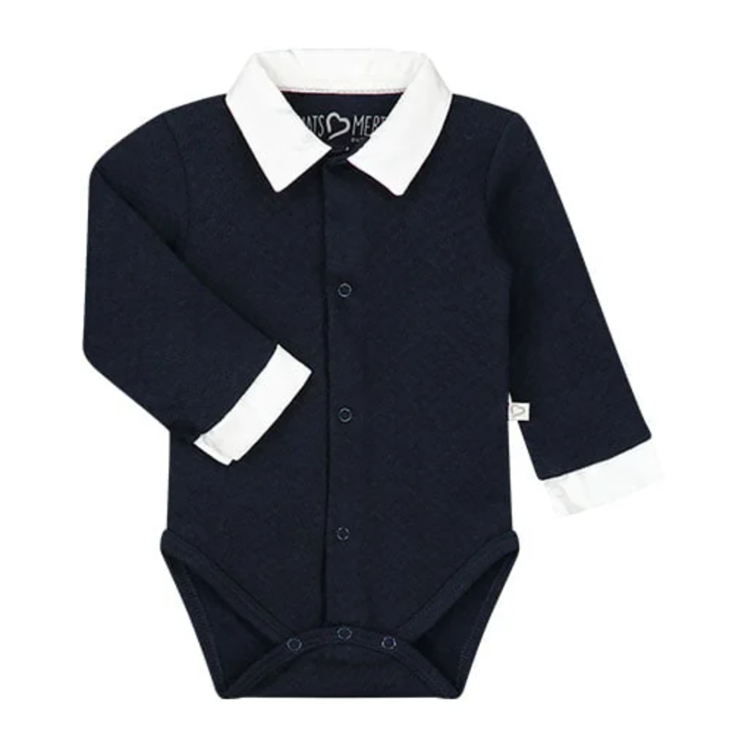 Body langarm mit Kragen spitz dunkelblau (Gr. 50/56) Body langarm mit Kragen spitz dunkelblau (Gr. 50/56)