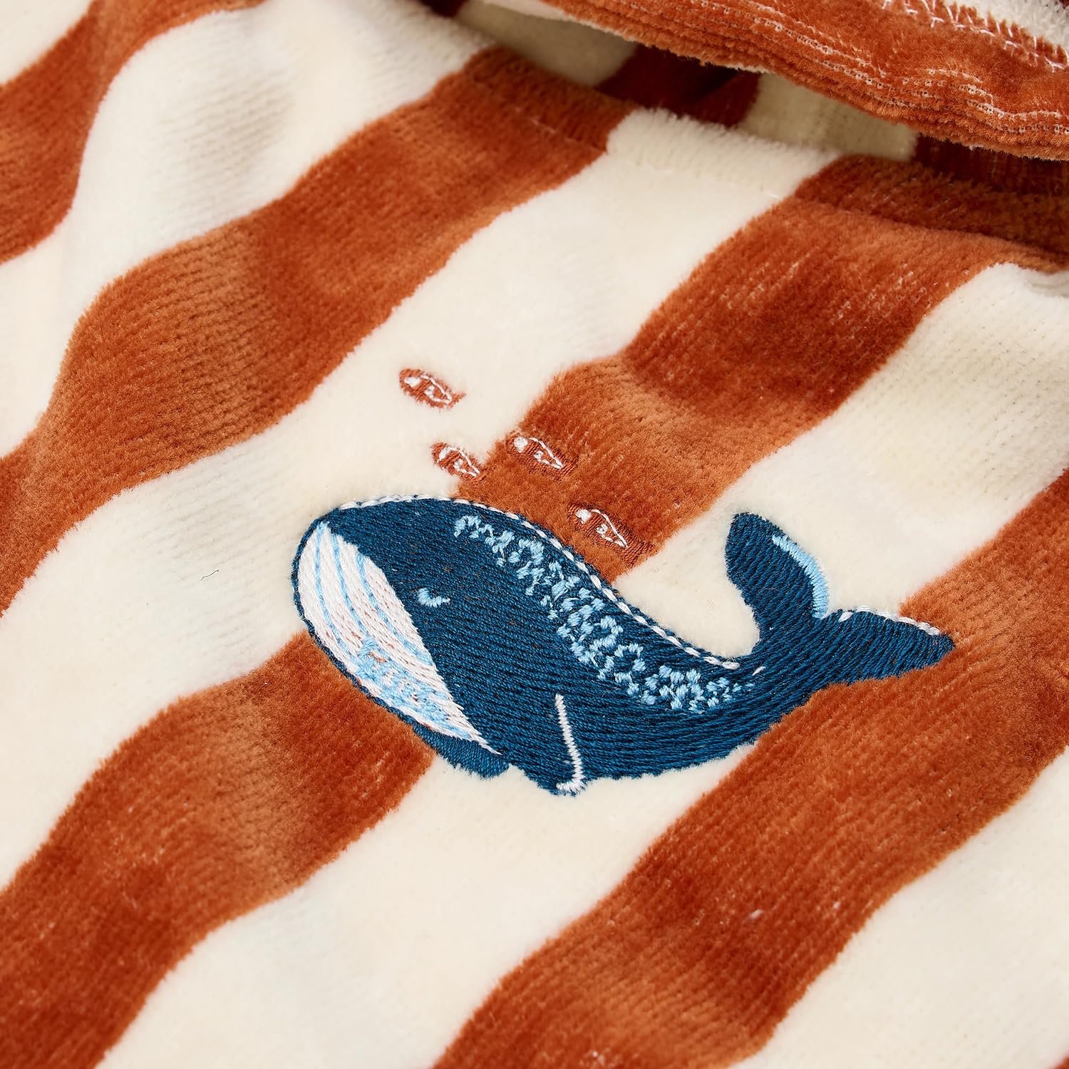 Badeponcho / Strandponcho - Ocean World Brown Stripe braun / weiß