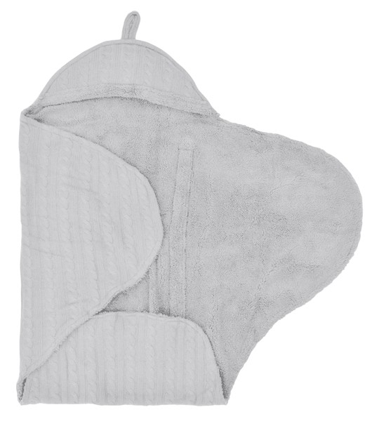 Einschlagdecke Zopfstrick grau (100x105 cm)