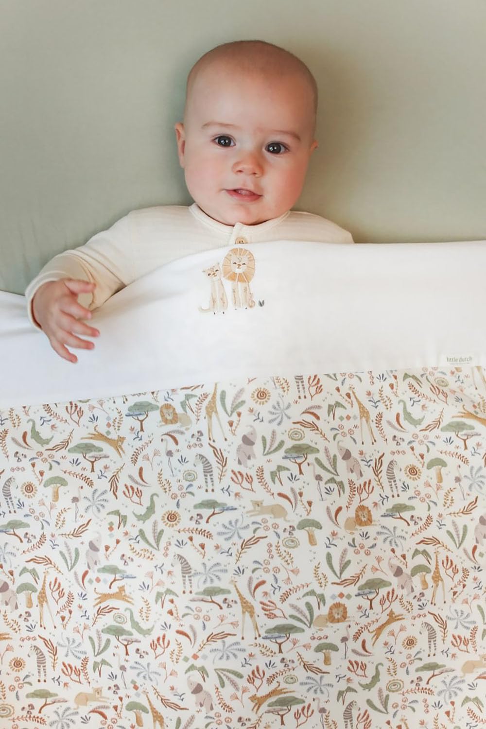 Babybettlaken Wiegenlaken bestickt Safari Leo - Safari Fiends (70x100 cm)