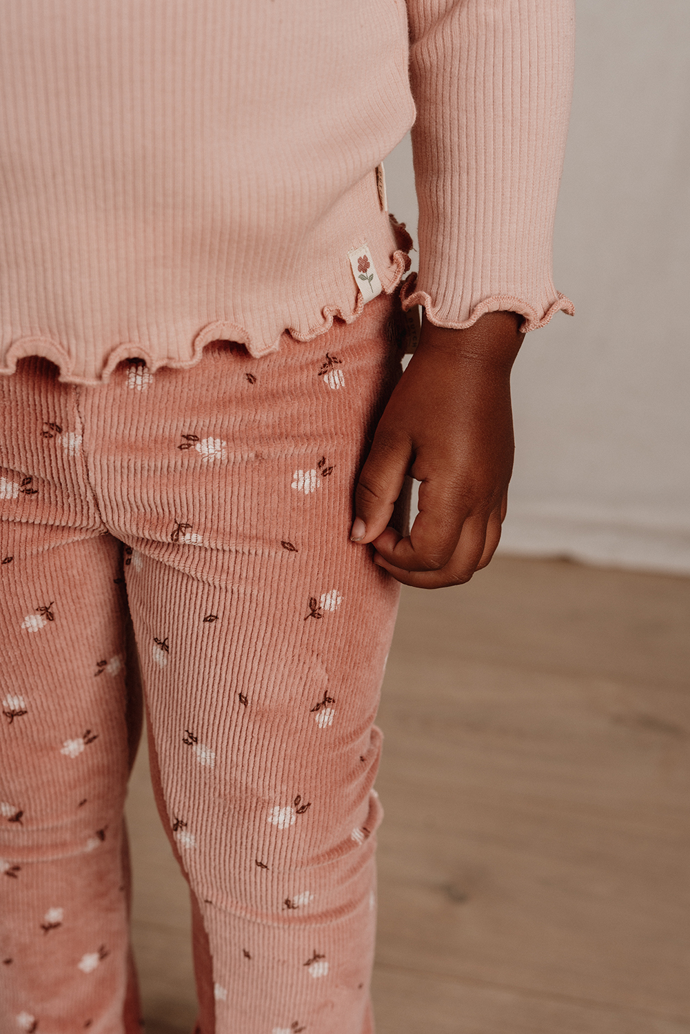 Long Sleeve Shirt / Langarmshirt Rippe - Little Farm soft rose (Gr. 98)