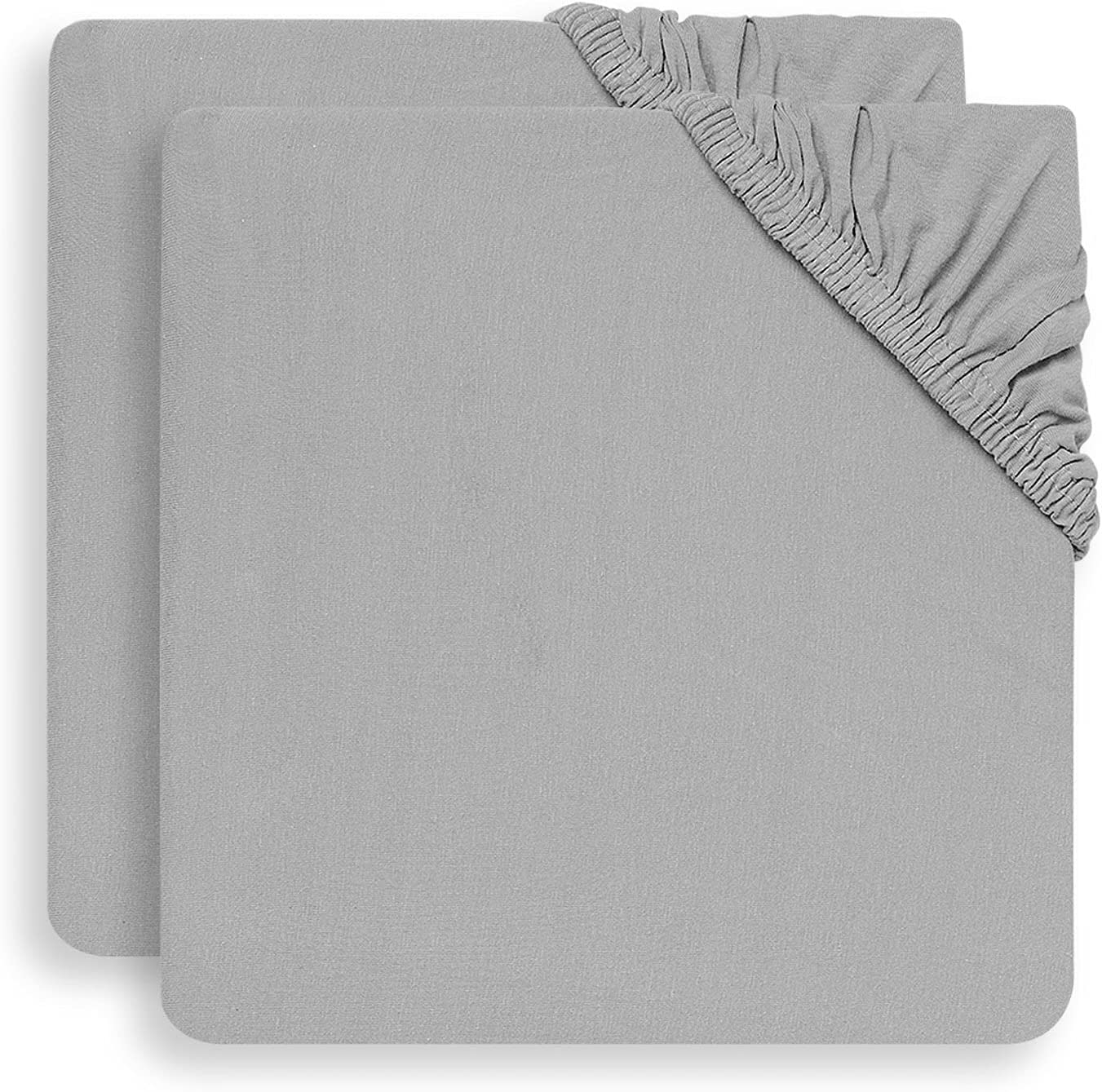 Spannbettlaken für Babybett 2er Set Jersey soft grau (60x120 cm)