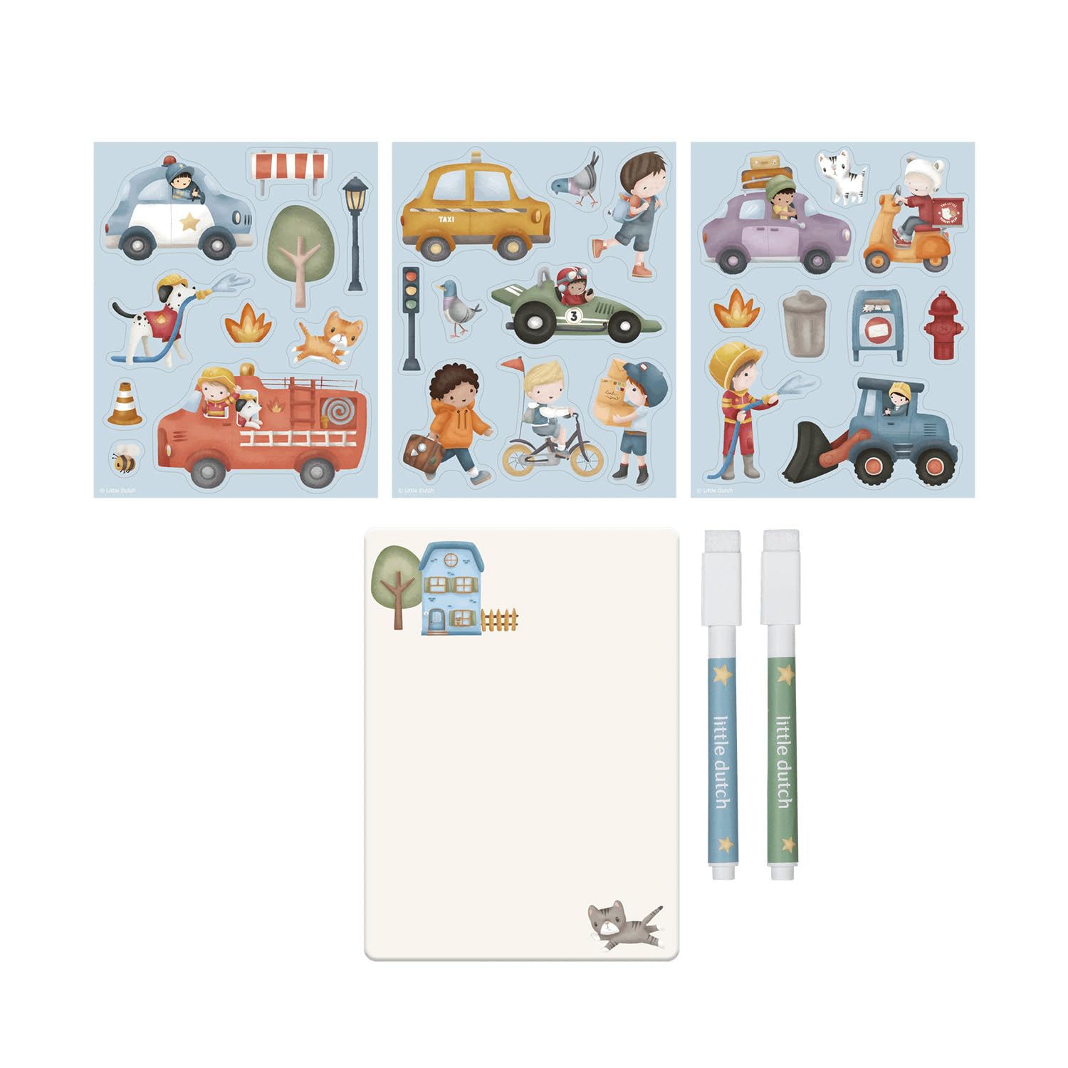 Magnetische Spielbox / Spielbuch - Jim's Vehicles blau