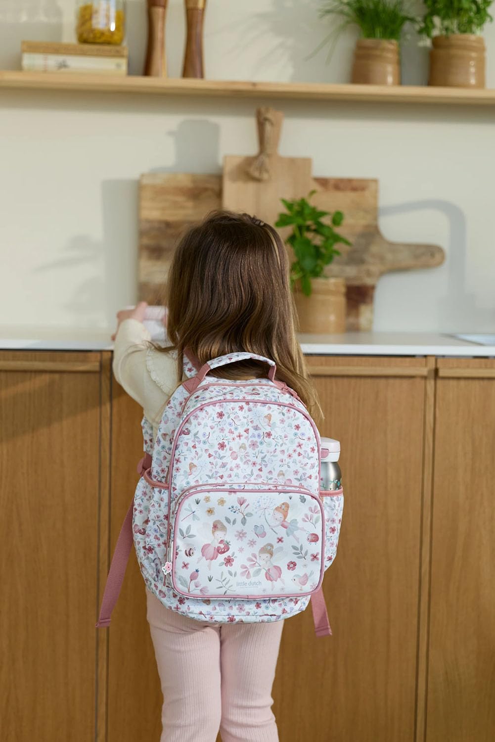 Kinderrucksack groß - Fairy Garden weiß / rosa