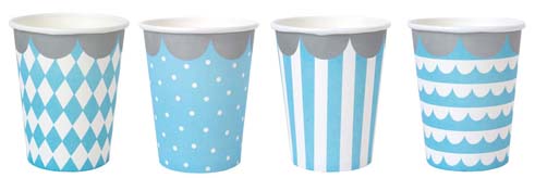 Pappbecher Partybecher 8er Set hellblau 
