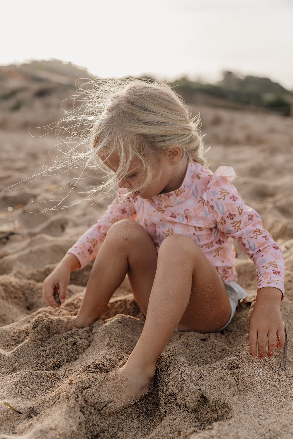Schwimmshirt mit Rüschen langarm - Ocean Dreams rosa (Gr. 98/104)