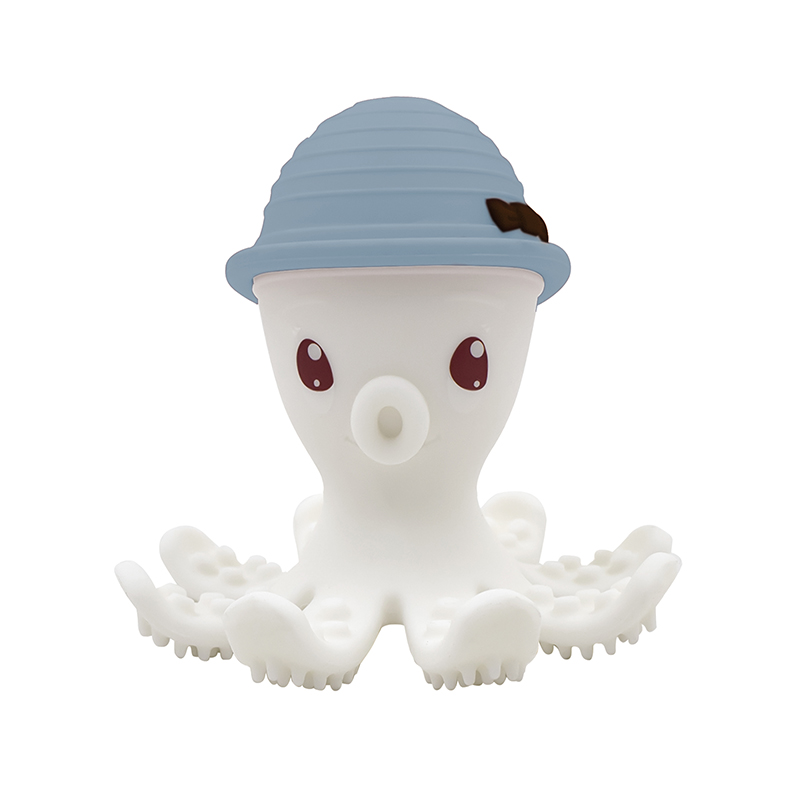 Beißring Silikon Oktopus hellblau