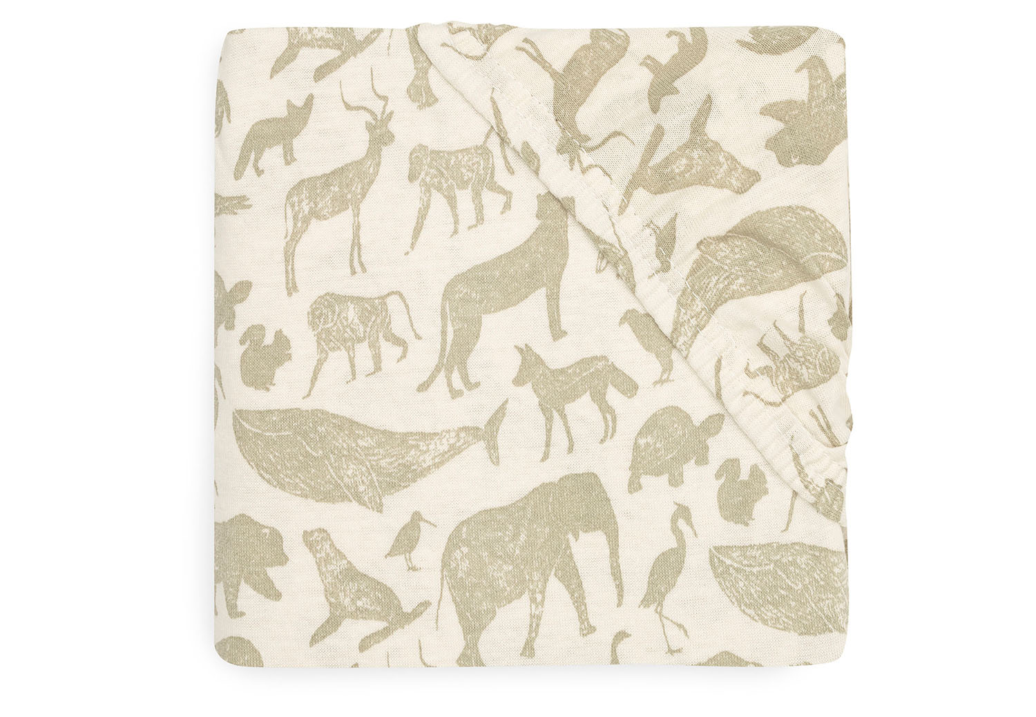 Spannbettlaken für Babybett - Animals olive (60x120 cm) Spannbettlaken für Babybett - Animals olive (60x120 cm)