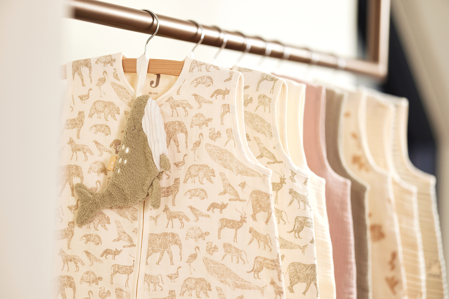 Sommerschlafsack Baumwolle Animals nougat (Gr. 90 cm)
