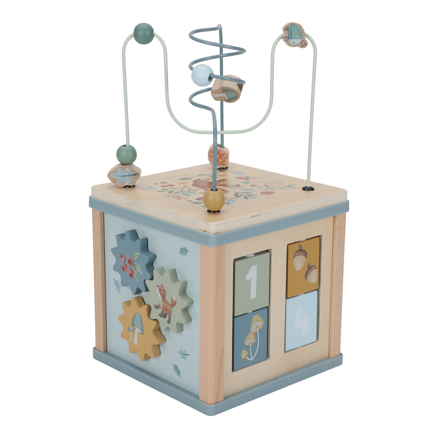 Holz Motorikschleife Activity Würfel (FSC) - Forest Friends blau Holz Motorikschleife Activity Würfel (FSC) - Forest Friends blau