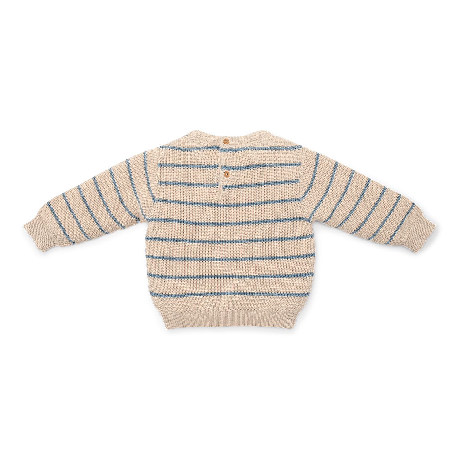 Long Sleeve Shirt / Pullover Strick Ice Blue Stripe - Little Farm beige (Gr. 80)