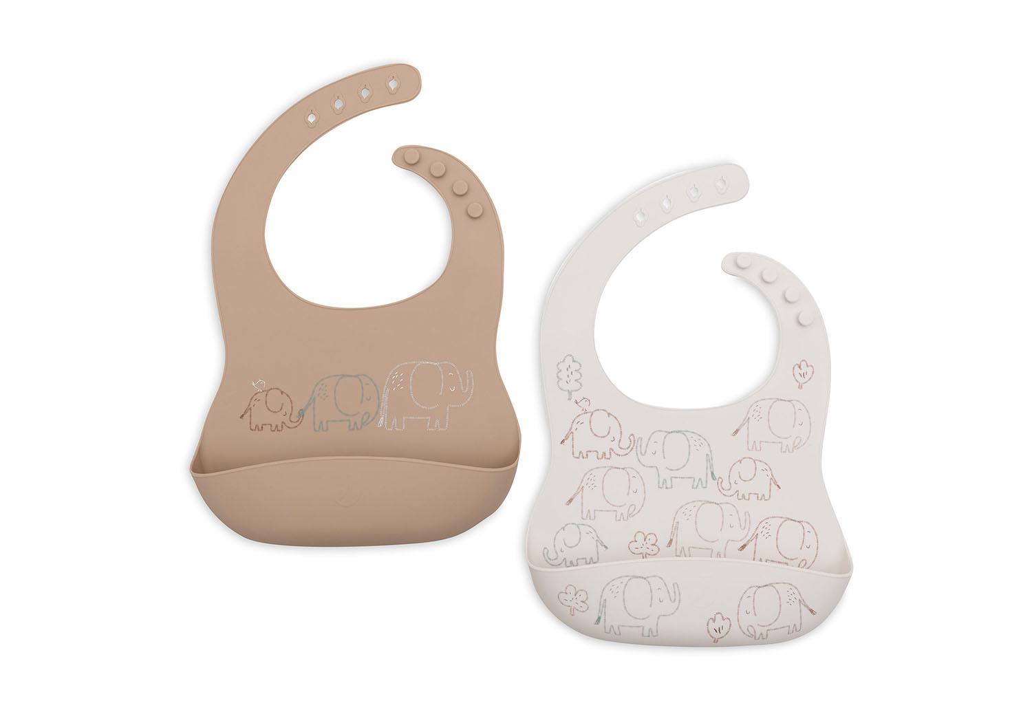 Lätzchen Lätzchen Silikon 2er Set - Elephant Tales