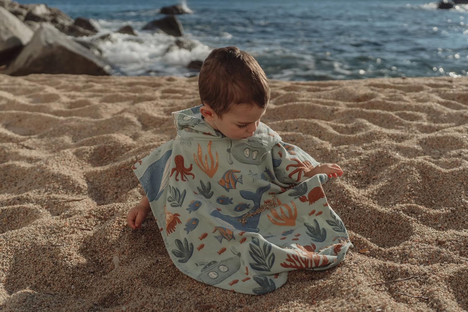 Badeponcho / Strandponcho - Ocean World grün