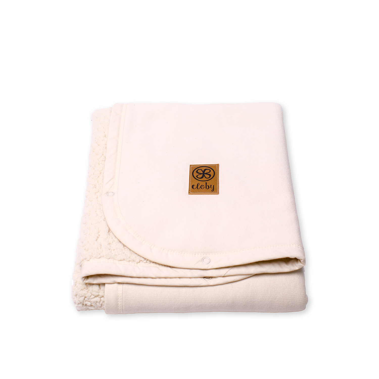 Decke mit Teddyfell beige (75x95 cm)