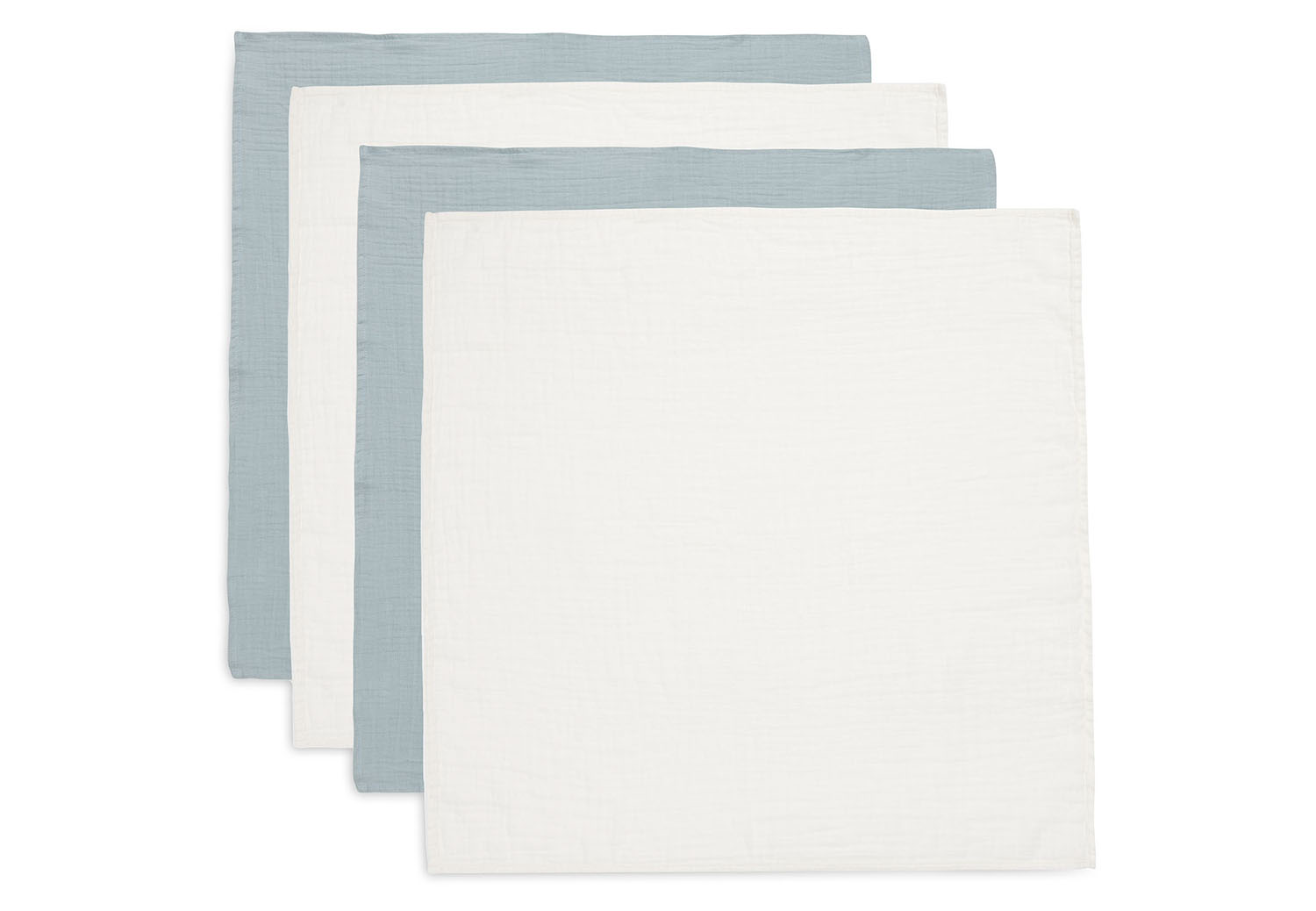 Mulltücher 4er Set - Musselin Sea Green / ivory (70x70 cm)
