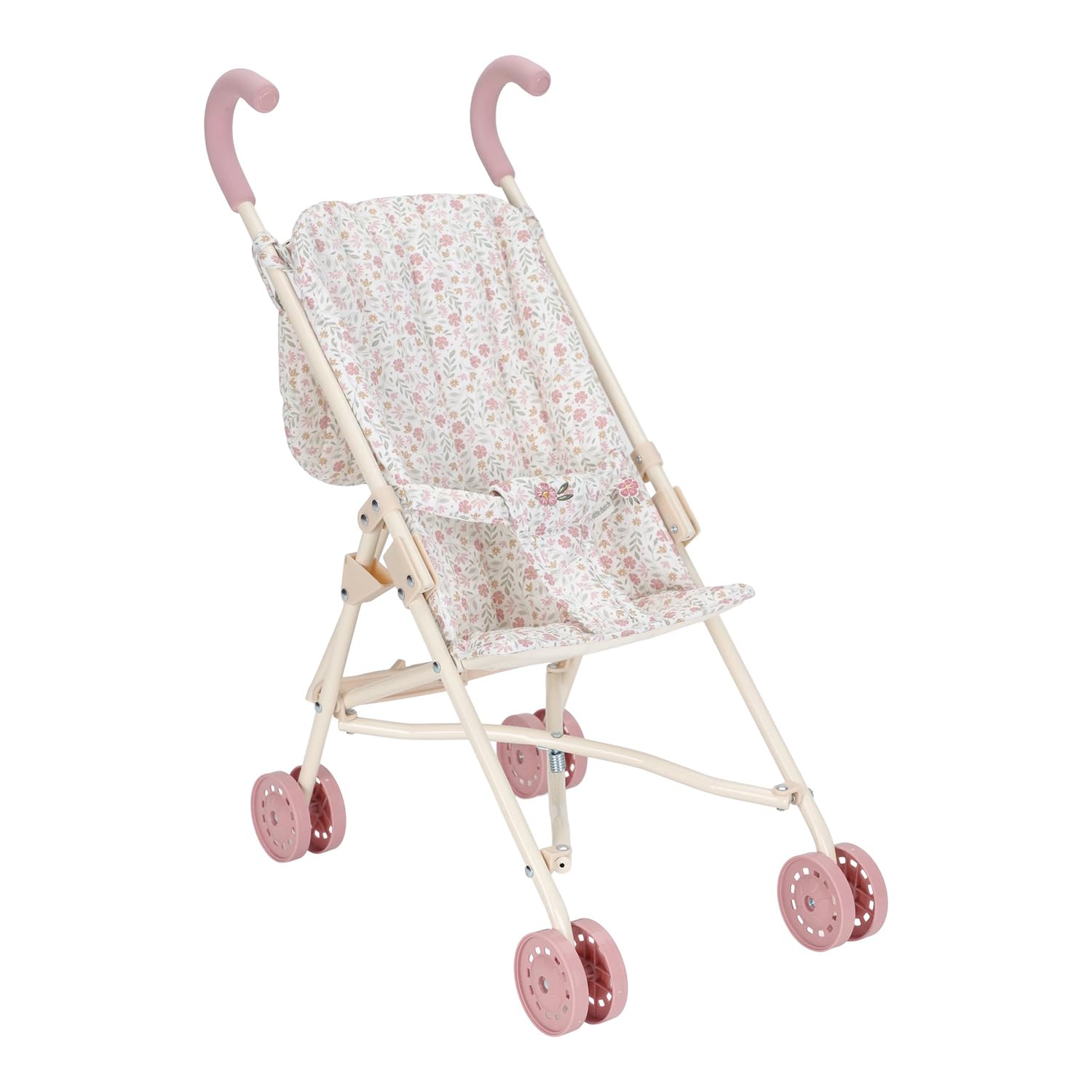 Puppenbuggy klappbar - Soft Flowers rosa / weiß