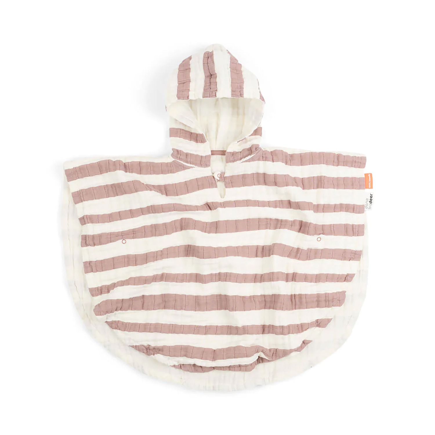 Badeponcho / Strandponcho GOTS Stripes weiß / rosa